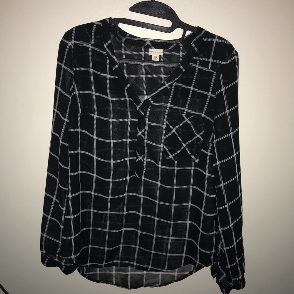 black and white grid shirt
